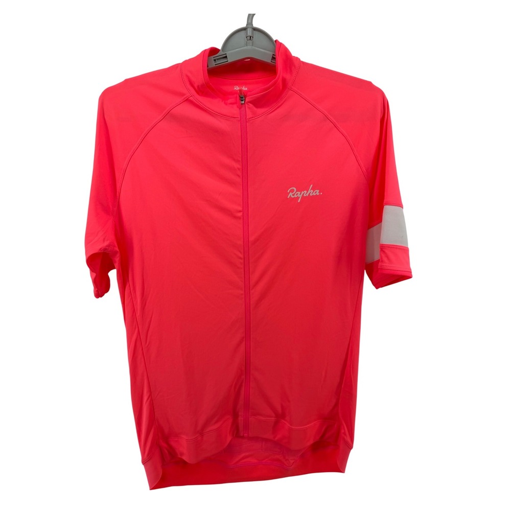Rapha Core Cycling Jersey Mens XL High Vis Pink Short Sleeve Full Zip